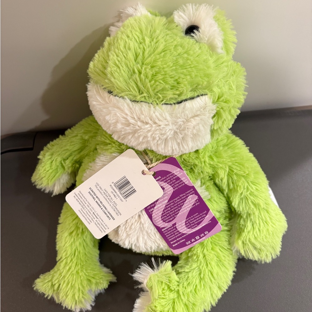 Warmies Plush Frog Heating/Cooling Pad Lavender New with Tags